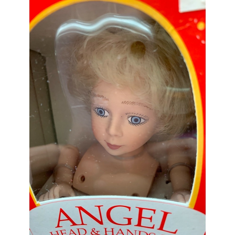 Vtg Fibre Craft Angel Head & Hands Vinyl NIB 1991 Makes Christmas Tree Topper